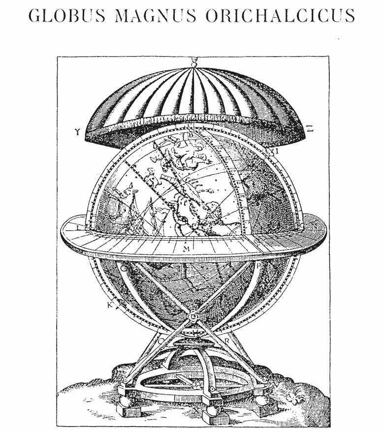 The great celestial globe, Uraniborg, from Astronomiae Instauratae Mechanica (Wandesburg 1598).