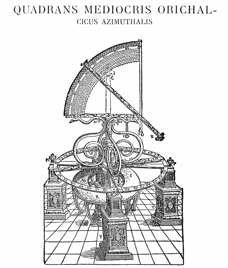 The medium azimuth quadrant, Uraniborg, from Astronomiae Instauratae Mechanica (Wandesburg 1598).