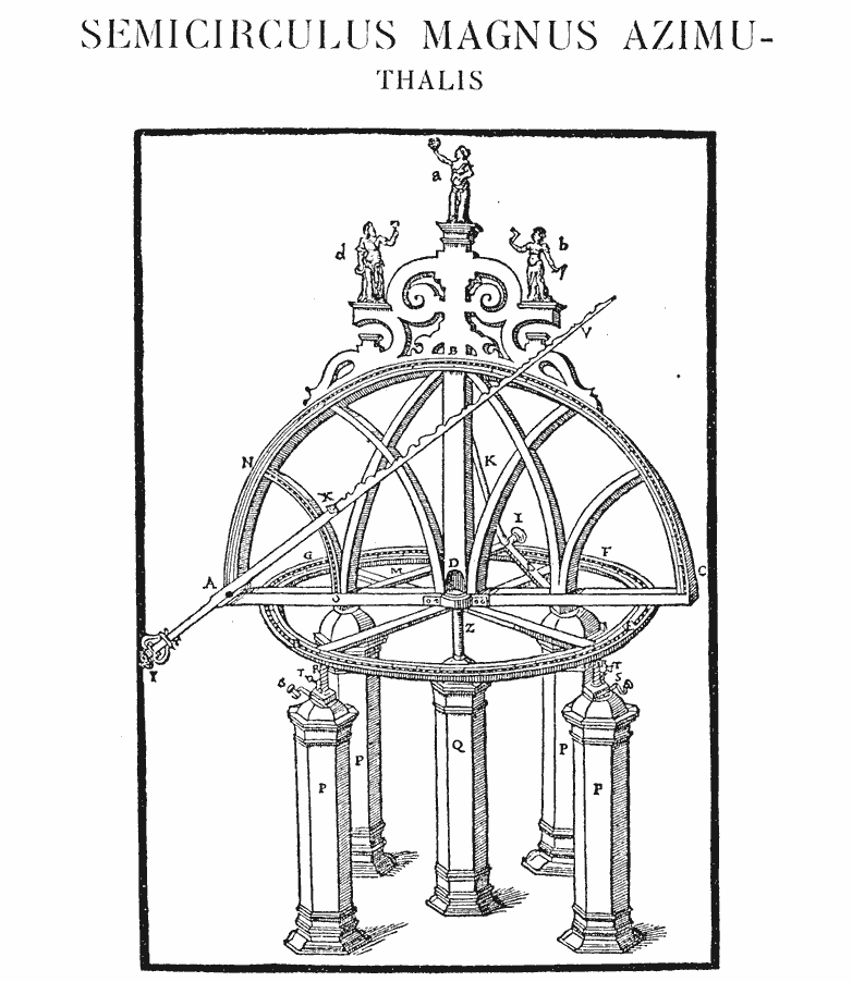 Great azymuth semicircle, Uraniborg, from Astronomiae Instauratae Mechanica (Wandesburg 1598)
