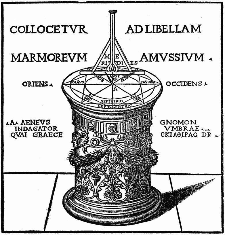 Illustration of Amussium from Cesariano's edition of Vitruvius de Architectura (Como 1521).